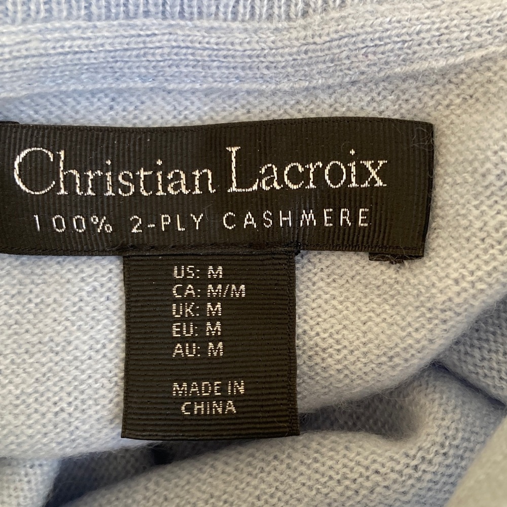 Christian Lacroix Light Blue 2-ply cashmere Sweater M - Picture 5 of 5